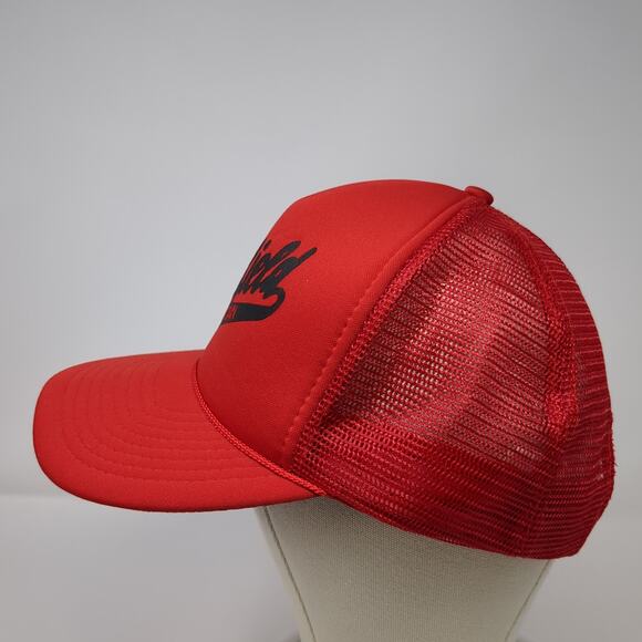 Brookfield American Snapback Trucker Hat Red One Size Adjustable Rope Speedway - Picture 3 of 9